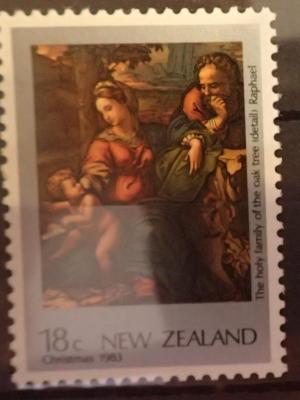 Новая 1983 Зеландия религиозная живопись библейские сюжеты Рождество Mi-881-83 3х-марки-149.JPG