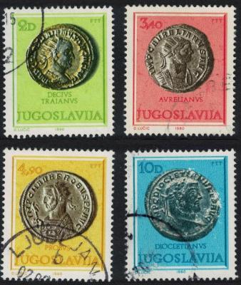 Yugoslavia Roman Emperors on Coins 4v 1980 Canc-200.jpg