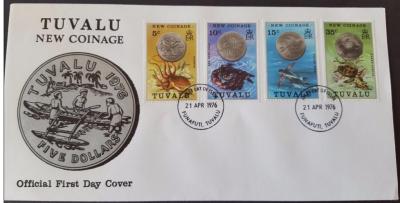 Tuvalu 1976 Coins 4v, Mint NH, Nature - Various - Fish - Reptiles - Shells & Crustaceans - Turtles-4.jpg