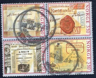 NORWAY 1995 Anniversary of Norwegian Post booklet pane MNH. Michel 1189-96-120.jpg