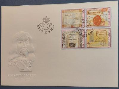 NORWAY 1995 Anniversary of Norwegian Post booklet pane MNH. Michel 1189-96-130.jpg